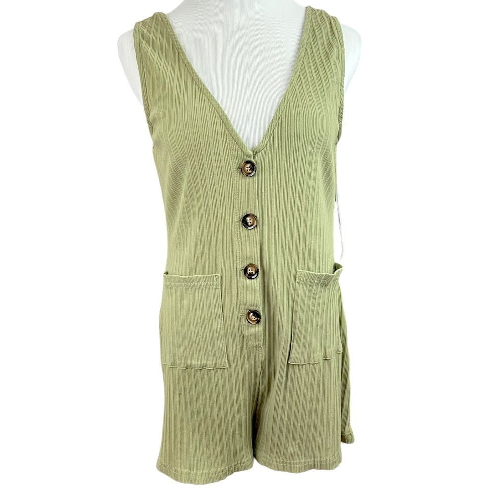 MP C Mossy Green Lightweight Ribbed Shorts Romper M